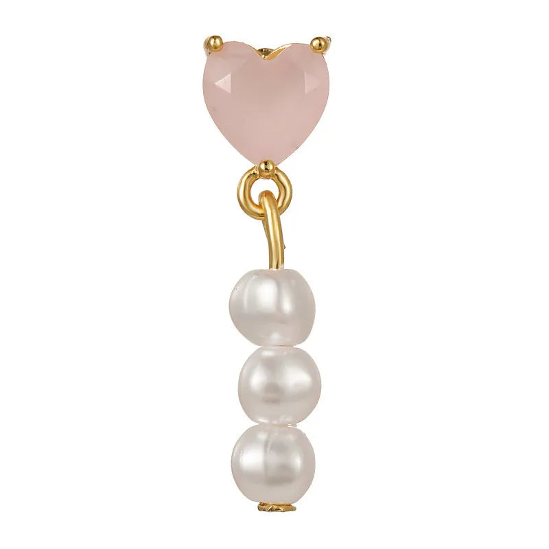 Pendientes de botón con forma de flor, estrella y corazón de circonita brillante de estilo coreano para mujer