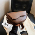 PU Leather Casual Ladies Shoulder Bag Women's Flap Crossbody Bag Saddle Bag 2 Straps Retro Handbag