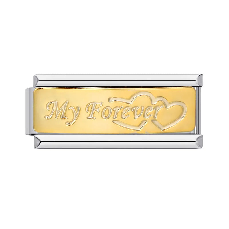 GEMOSA New Personalized Signature Words Italian Charms Link Fit 9mm Stainless Steel Bracelet Making DIY Jewelry for Women Men