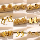 Gold Color Love Heart Earrings For Women Bow Stud 2023 Trend Simple Knot Earrings Piercing Fashion Jewelry Valentine's Day Gifts