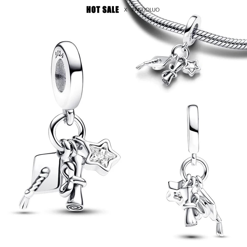 2024 New in Sun Moon Stars Shape Pendant Charm Beads Fits Bracelets Bangle Necklace Women Luxury DIY Jewelry Party Festival Gift