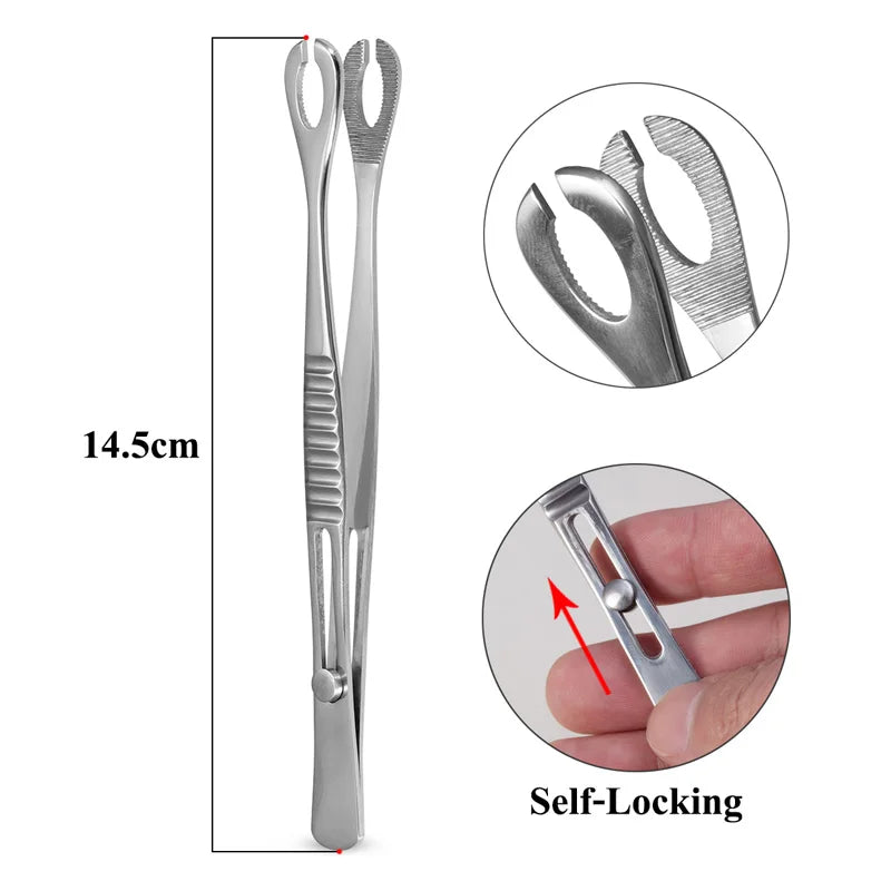 1pc Surgical Steel Tweezers for Catch Bar Grasp Clamp Plier Professional Clip Hold Pole Balls Forceps Body Piercing Jewelry Tool