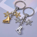 Punk Rainbow Figure Skating Snowflake Keychain for Jewelry Accessories Metal Keyrings Bag Car Key Alloy Pendant Trendy Trinket