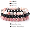 8mm 3Pcs/Set Natural Stone Bracelet Rose Quartz Opal Turquoise Amethysts Hematite Jaspers Bracelets For Women Men Jewelry
