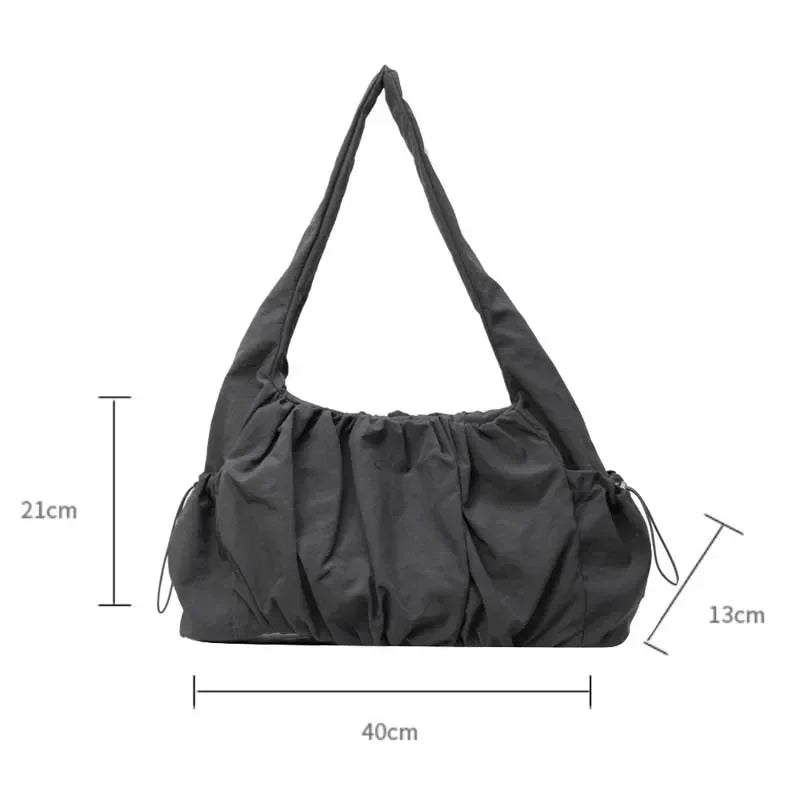 Nylon Cloth Bag Women Tote Bag Large Capacity Summer 2024 New All-Match Ins One-Shoulder College Student Class Bag Lady Handbag