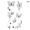 1Sheet Waterproof Temporary Tattoo Sticker 3D Butterfly Theme Fake Tattoo for Women Body Leg Arm Art