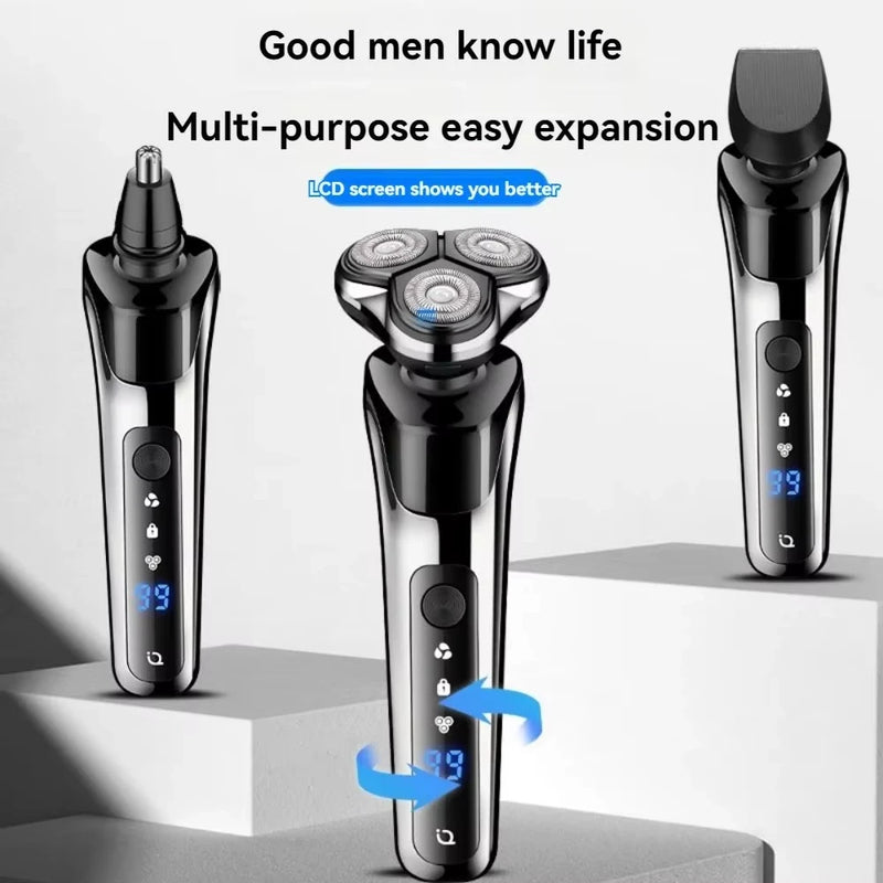 Xiaomi 3-in-1 Double Head 5000 Digital Display Head Electric Shaver Washable Rechargeable Brushless Men's Fast Charge Razor ﻿