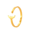 Stainless Steel Fishtail Open Rings Adjustable Romantic Fairy Tale Mermaid Princess Fashion Style Light luxury Finger Jewelry