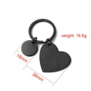 Stainless Steel Heart Keychain Blank For Engraving Metal Heart Charm Keychain Key Ring Mirror Polished Wholesale 1pcs