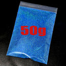 Polvo de purpurina holográfica plateada para uñas, 24 colores, brillante, 0,2 mm, para manicura DIY, 50 g/bolsa