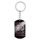 Stainless Steel Anime Keychain One Piece Luffy Ace Blackbeard Wanted Metal Key Holder Pendants Key Chains Souvenir Trinket Gift