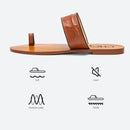 شبشب CH نسائي مسطح مانع للانزلاق من العلامة التجارية الفاخرة بتصميم عتيق مريح للشاطئ والصيف بمقدمة كبيرة للنساء