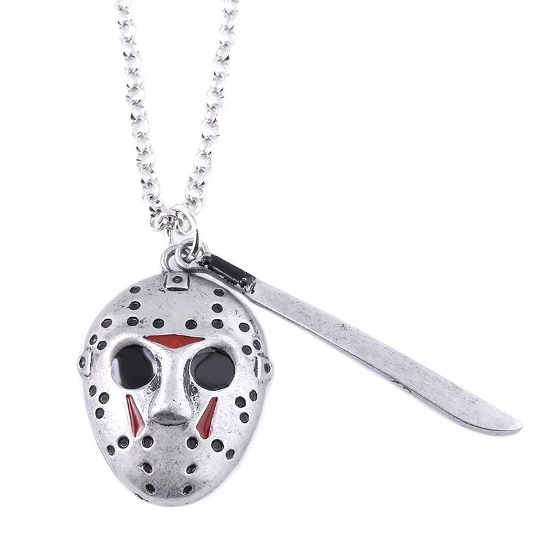 Horror Movie Friday Keychain Jason Voorhees Mask Machete Alloy Key Chains Fan Gift Jewelry