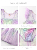 Summer Scale Purple Swimsuit Super Cute Children's Clothing