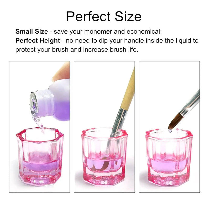 Nail Tool Crystal Cup Small Octagonal Crystal Cup Lidless Making Crystal Nail Liquid Cup Mixing Cup Set