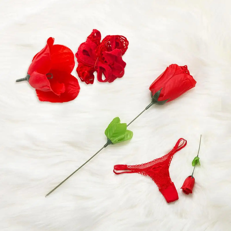 Valentines Day Ladies Romantic Women's G-String Sexy Underwear Lingerie Rose Panties Thongs Briefs V-string