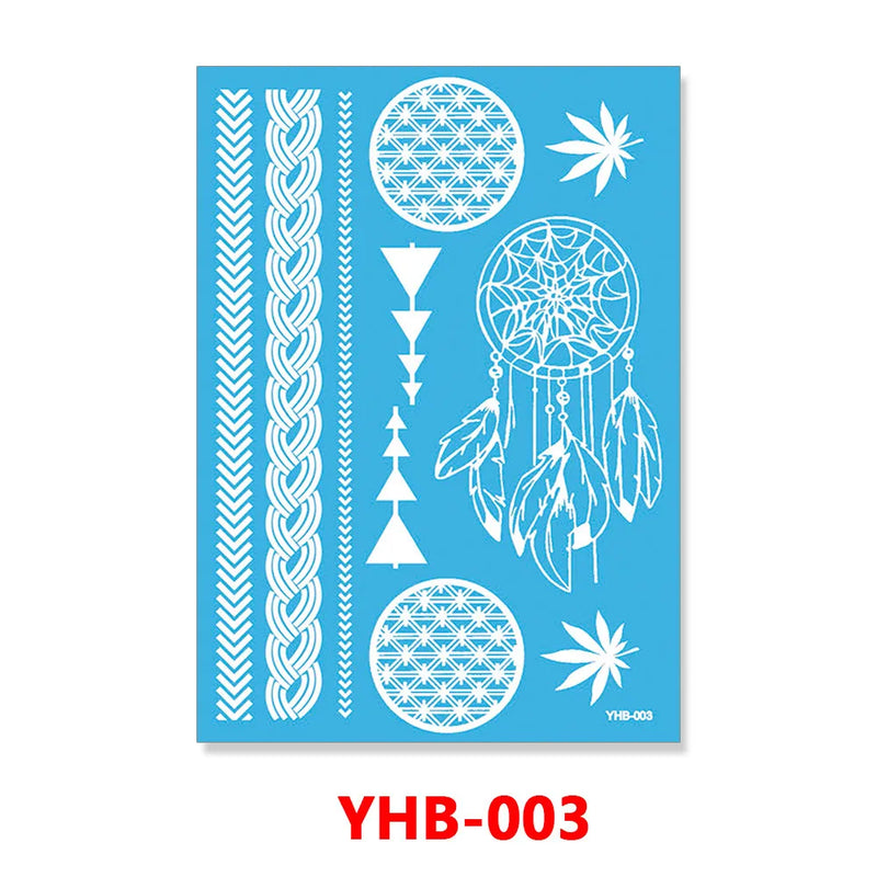 1PC Hanna Lace Tattoo Sticker White Silk Printing Waterproof Disposable Tattoo for Arm Sexy Bracelet