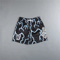 Men Mesh Sports Shorts Summer Basketball Fitness Running Short Pants 3D Printing Lightning Pattern Training Bermuda Man Shorts