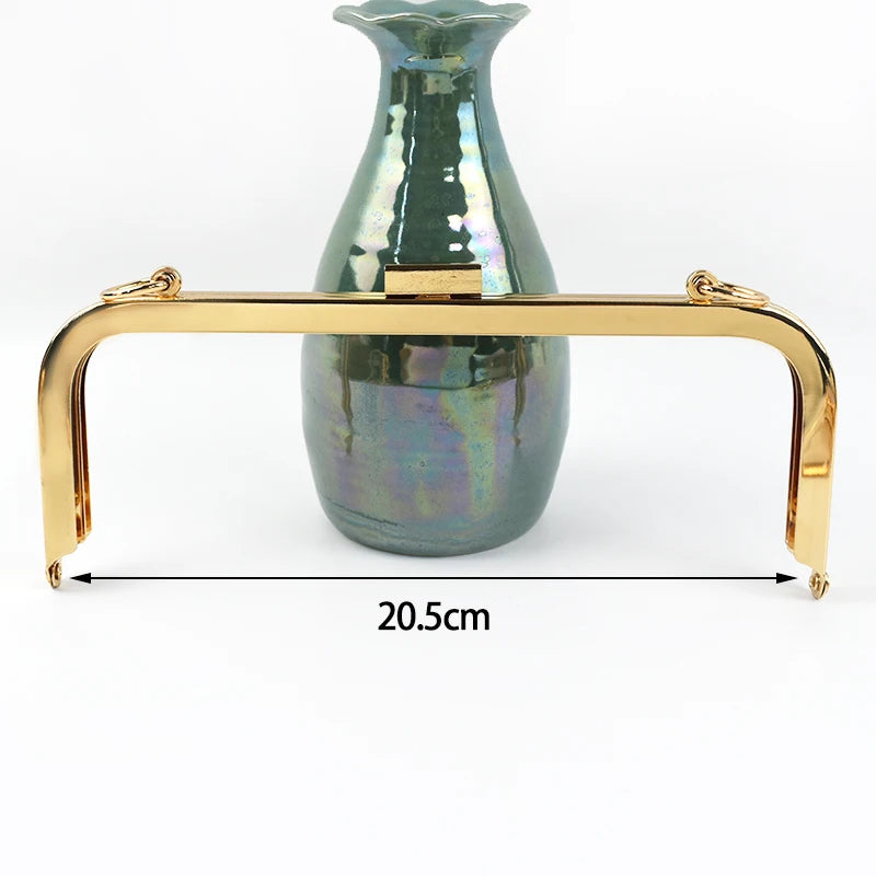 1Pc Deepeel Retro Square Embossed Bag Handles Metal Handmade Sewing Brackets Kiss Clasp Handbag Purse Frame Handle Accessories