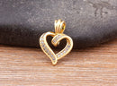 AIBEF Bling Hollow Out Heart Pendant Necklace Gold Color Romantic Jewelry Chains Necklaces For Women Valentines Wedding