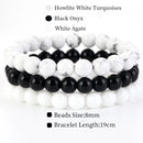 8mm 3Pcs/Set Natural Stone Bracelet Rose Quartz Opal Turquoise Amethysts Hematite Jaspers Bracelets For Women Men Jewelry