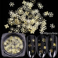Gold Snowflakes Winter Nail Sequins Christmas Metal Flakes Holographic Spangles Nail Art Decoration Sticker Tips Manicure
