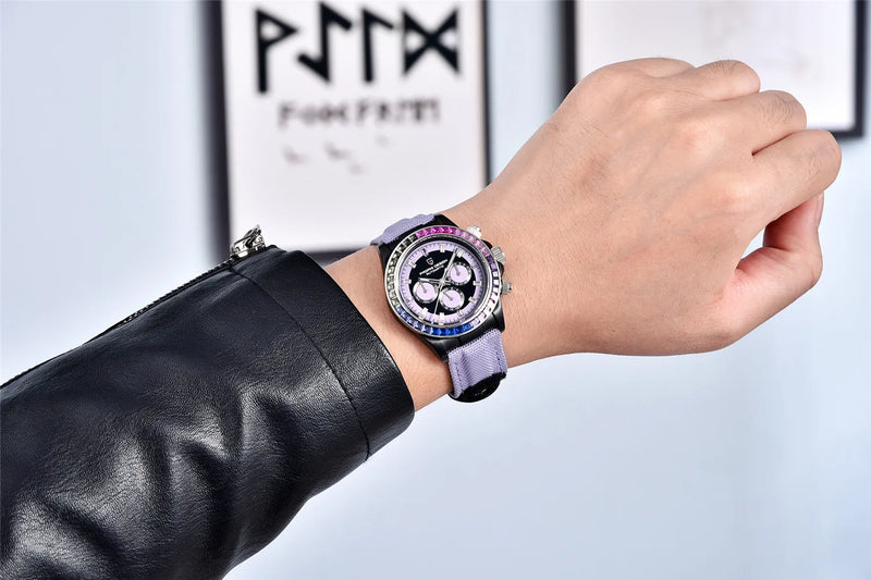 PAGANI DESIGN 40MM Rainbow Bezel Chronograph Sapphire Luxury Automatic Mechanical Watches Men's Stainless Steel Waterproof Clock