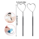 1pc False Eyelashes Mirror Connected To Eyelash Inspection Mirror Heart Shaped Long Handle Magnifying Cosmetic Tool