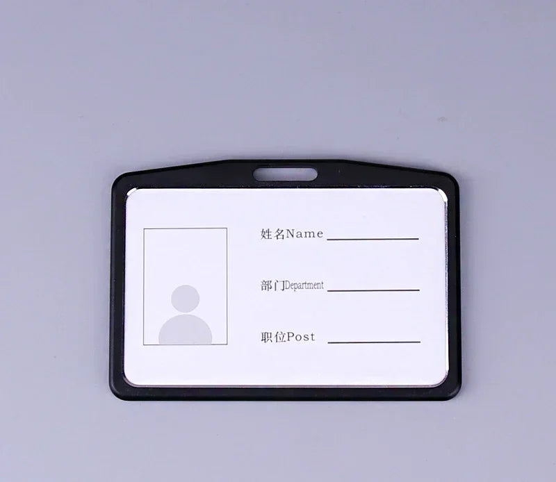 Women Men Bank Credit Card ID Holder Aluminium Alloy Business Card Case Work Card Badge Lanyard Holder Protector Cover
