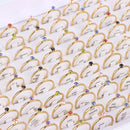 10Pcs/Lot Fashion Classic Rhinestone Stainless Steel Rings For Women Simple Shiny Colorful Finger Jewelry Wedding Party Gifts