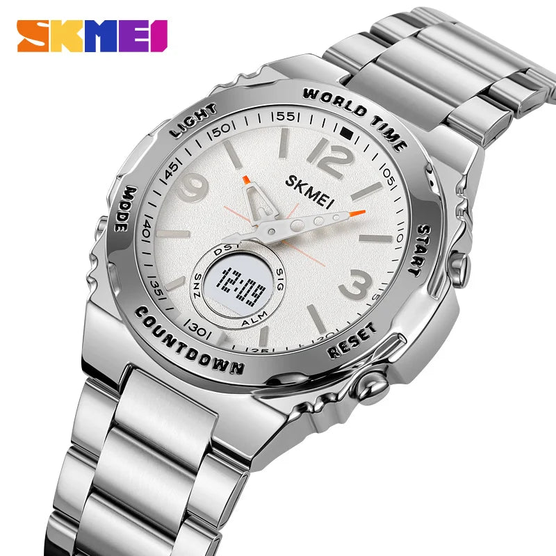 Reloj electrónico SKMEI 2310 resistente al agua para hombre, reloj de pulsera digital de acero inoxidable, reloj de lujo para hombre, reloj con movimiento, reloj para hombre