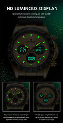 LIGE Top Brand Luxury FOXBOX Men Watch Calendar Date Week Quartz Wristwatch Dual Display Digital Watches Mens Luminous Clock Man