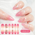 16Tip White Pink Full Cover Nail Sticker Self-Adhesive Simple Gradient Effect Full Nail Wraps DIY Nail Art Making Manicure Autum