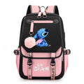 Disney Lilo Stitch Backpacks Teenager USB Charging Laptop Backpack Women Men Rucksack Travel Bag Mochila
