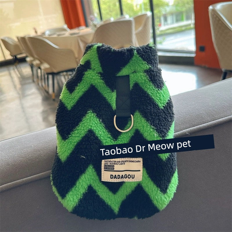 Cool Dog Clothes Winter Fleece-lined Cotton-Padded Jacket Teddy Bichon Small Size Dogs Pet Winter Clothing Thickened Cat Vest