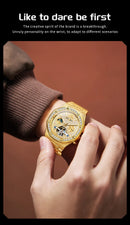 OLEVS 9805 High end Men Watches  Waterproof Moon Phase Diamond Dial Fashion Luxury Mechanical Watch Skeleton Original Wristwatch