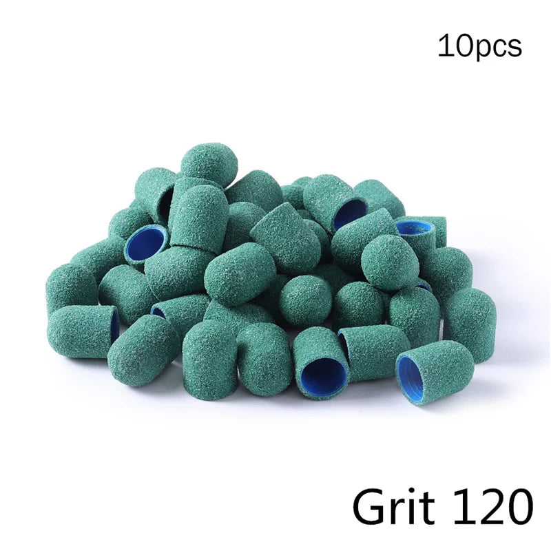 5/10/20pcs 13*19mm Nail Sanding Caps Nail Drill Bit Sanding Bands for Gel Remover Pedicure Caps Nail Polishing Manicure Tools