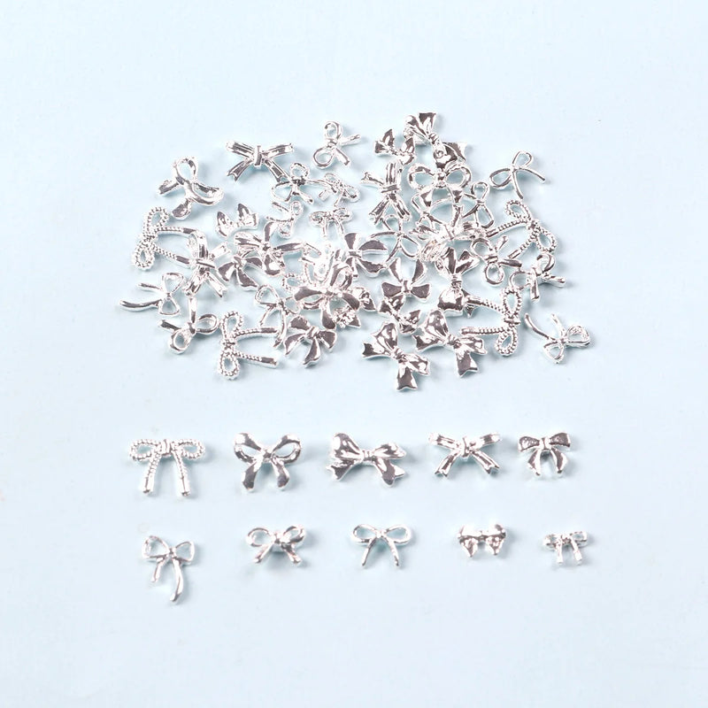 TSZS 10pcs Luxury Kawaii Bow Nail Art Charms 3D Japanese Alloy Bow Tie Jewelry Nail Rhinestone Decoration DIY Access