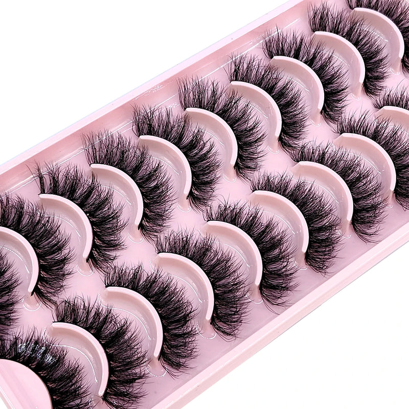 HBZGTLAD - 10 pares de pestañas postizas naturales, pestañas postizas largas, maquillaje 3D, extensiones de pestañas de visón, pestañas de visón para belleza