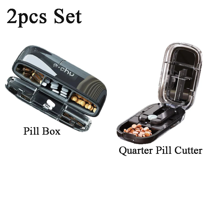 Portable Pill Organizer 3 Times A Day Pill Box Compartments Travel Pill Holder for Vitamins Medicines Small Pocket Medicine Case