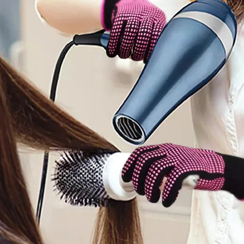 Double-sided Hair Straightener Perm Curling Hairdressing Heat Resistant Finger Glove Hair Salon Tools Thermal Styling Gloves
