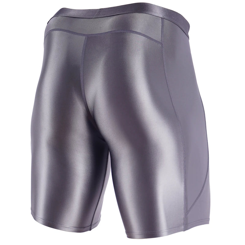 Men Thin Fitness Tights Summer Slim Bottoms Satin Glossy Leggings Streetwear Athletic Pants Quick-drying Skinny Sports Shorts