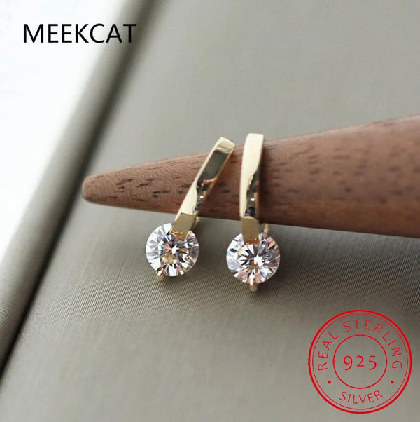 Hoop Earrings Silver 925 Sparkling 6.5mm 1CT Moissanite Earring With Certificate For Women Lovers' Wedding Jewelry Gift