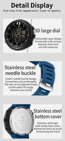 SANDA Men's Electronic Watch Outdoor Sports LED Analog Digital Alarm Clock Chronograph Multifunction Waterproof Men's Wristwatch