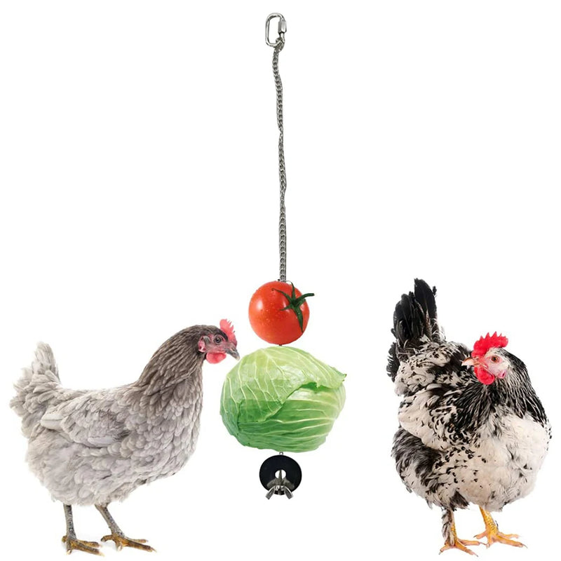 Chicken Veggies Skewer Fruit Holder Coop Accessories Chicken Cabbage Feeder Foraging Toy Feeding Tool for Hens Large Birds