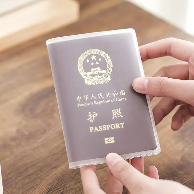 【Hot sales】1-3PCS Passport Protective Cover Transparent Frosted, PVC Material Waterproof Document Case