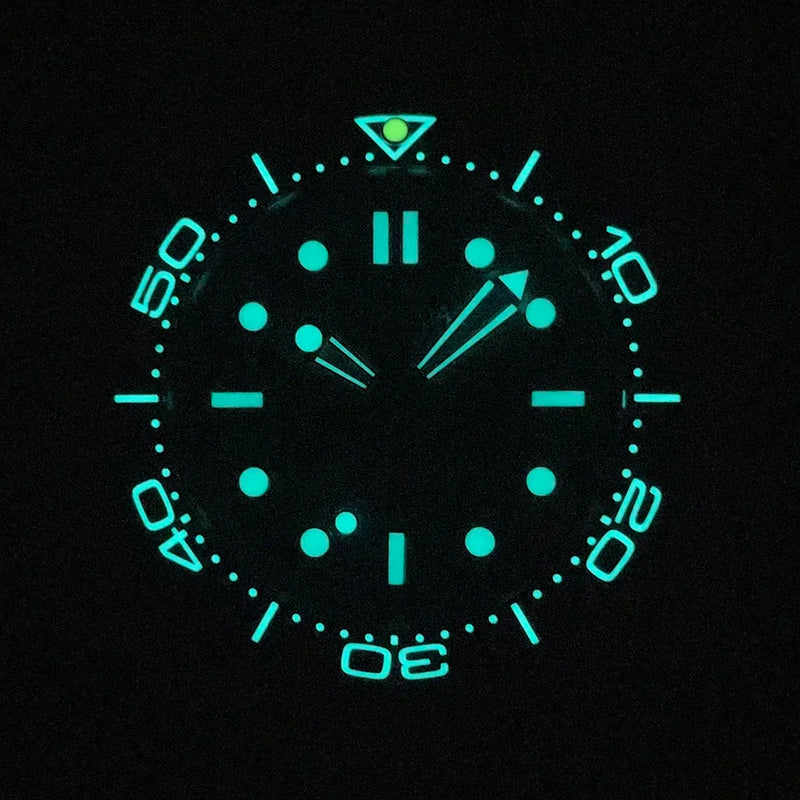 PHYLIDA Black Dial Diver 200 Men's Warch Sapphire Crystal NH38a Automatic Watch SLN BGW9 Lume SE-BK-38