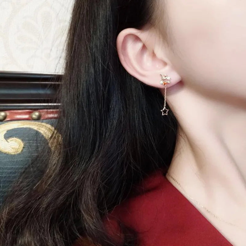 S925 Sterling Silver Wizard Sorting Hat, Philosopher's Stone Necklace, Earrings, Studs, Clavicle Chain, Gift Simple