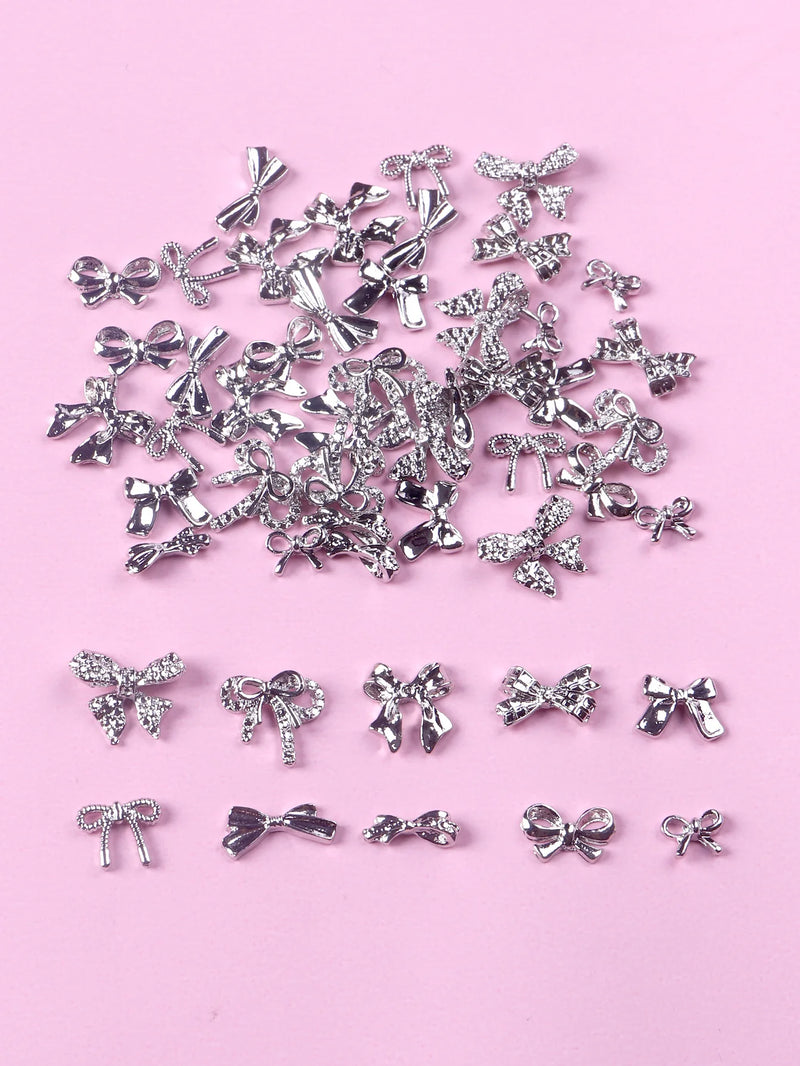 TSZS 10pcs Luxury Kawaii Bow Nail Art Charms 3D Japanese Alloy Bow Tie Jewelry Nail Rhinestone Decoration DIY Access