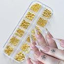 1000Pcs Gold Star Moon Glitter Nail Charms Metal Tips Slice Rivet DIY 3D FlatBack Nail Art Decorations Nails Jewelry Accessories